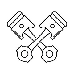 piston cross outline icon logo symbol vector design