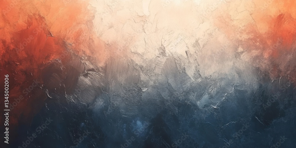 Poster abstract gradient texture: a dynamic gradient blending of warm oranges, grays, and cool blues, creat