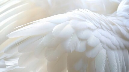 Obraz premium Soft Angelic White Plumage with Ethereal Lighting Close-Up
