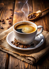 Cozy Coffee Break with a Steaming Cup
