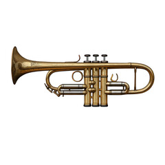 Obraz premium Greek brass trumpet, ceremonial design, isolated on transparent background