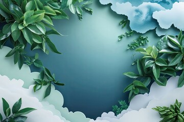 Fototapeta premium Elegant Jade Background with Sky Blue and Soft White Gradient for Stylish Decoration