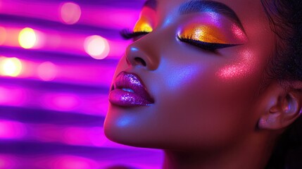 Close-up vibrant makeup