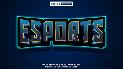 Esports colorful neon futuristic style 3d editable vector text effect 