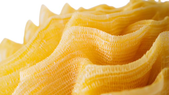 Closeup texture of golden yellow honeycomblike structure