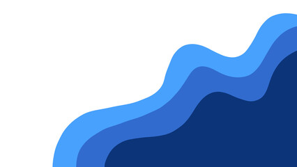 Layered blue wave element with transparent background