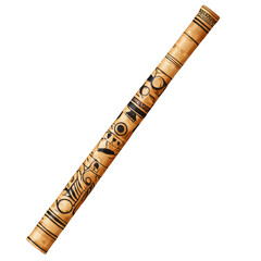 Egyptian reed flute, curved design, isolated on transparent background