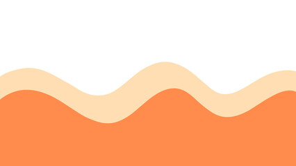 Layered orange wave element with transparent background