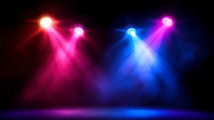 Stage Lighting, Pink & Blue, Dramatic, Empty