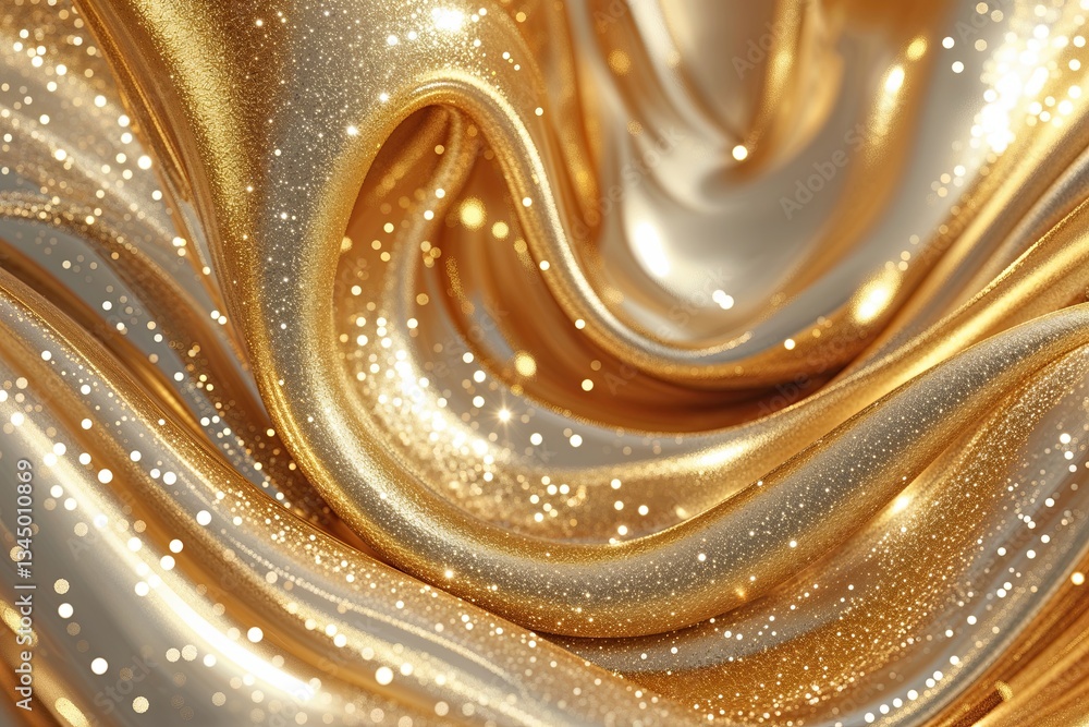 Poster elegant gold abstract background with sparkling light effects and smooth curves