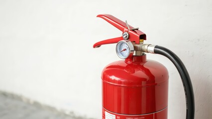 Obraz premium Red Fire Extinguisher on White Background