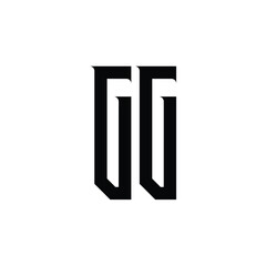 GG monogram logo design letter text name symbol monochrome logotype alphabet character simple logo