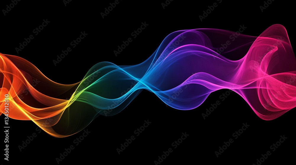 Poster colorful flowing waves of light creating a vibrant abstract background with smooth gradients