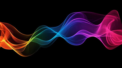 Fototapeta premium Colorful flowing waves of light creating a vibrant abstract background with smooth gradients
