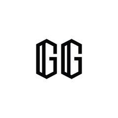 GG monogram logo design letter text name symbol monochrome logotype alphabet character simple logo