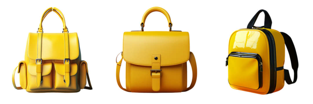 Trendy and Stylish School Bags PNG Cutout on Transparent Background for Easy Digital Use