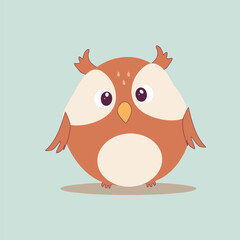 Cute owl cartoon character vector illustration,Children illustration,Fun Bird illustration