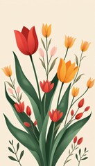 Obraz premium Vibrant bouquet of flowers against a soft background 