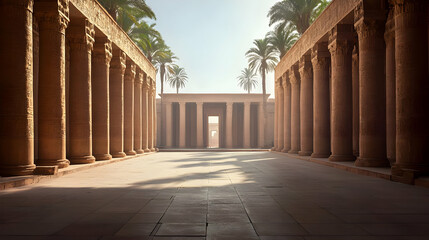 Fototapeta premium Ancient Egyptian Temple Ruins Path