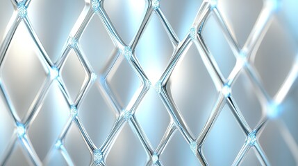 Fototapeta premium Interlocking diamond-shaped grid patterns with fine glowing edges