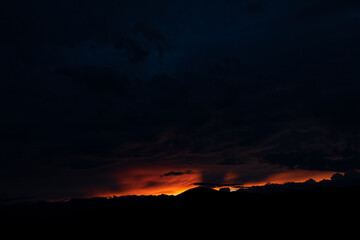 Intense sunset over Colorado Rocky Mountains 