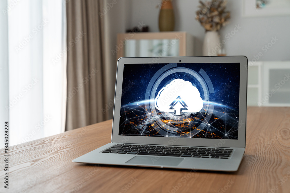 Poster cloud computing software for modish remote work and personal data storage