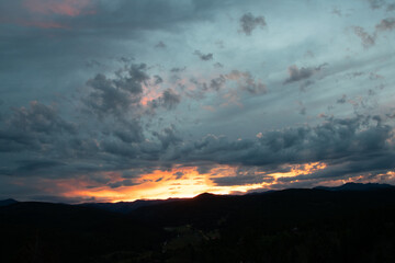 Intense sunset over Colorado Rocky Mountains 