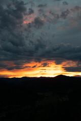Intense sunset over Colorado Rocky Mountains 