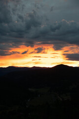 Intense sunset over Colorado Rocky Mountains 