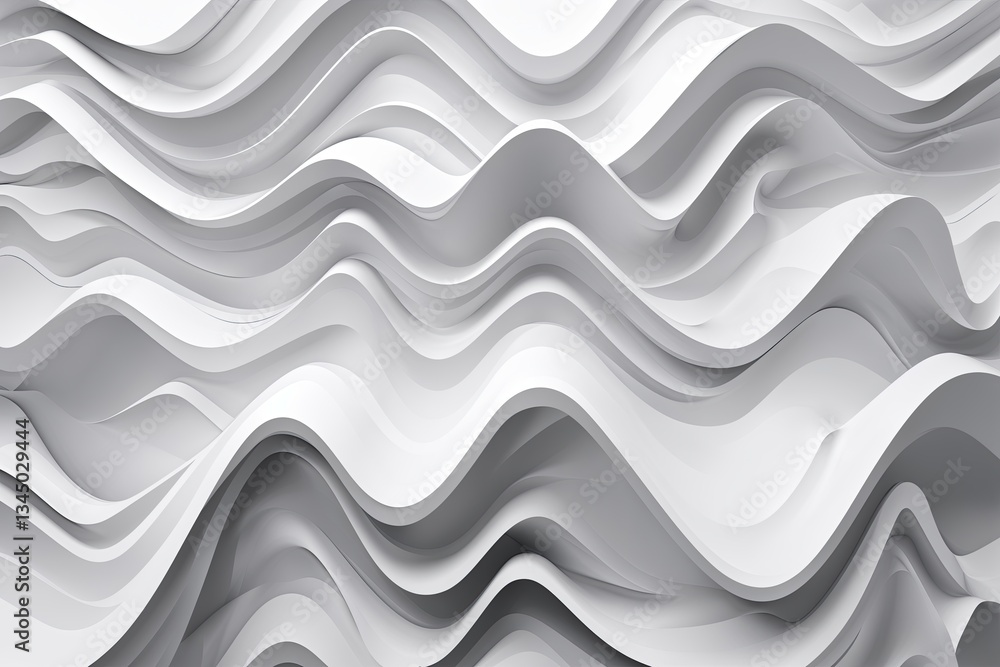 Poster modern design dynamic white background with zigzag and flowing wave patterns