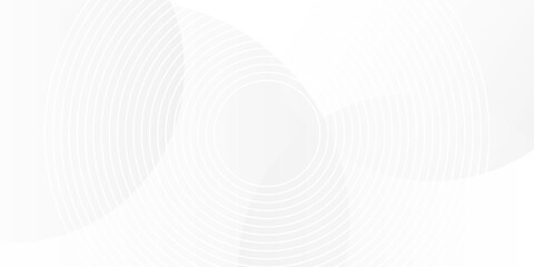 White geometric abstract background overlap layer on bright space with lines effect decoration. Modern graphic design element circles style concept for banner.