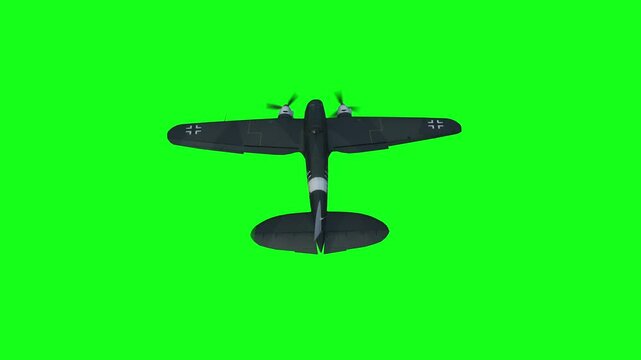 Heinkel He 111. German airliner and medium bomber. World War II. Green screen isolate.