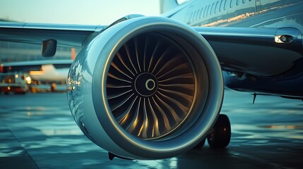 Majestic Airplane Engine Close-Up: A Glimpse into Aviation Technology