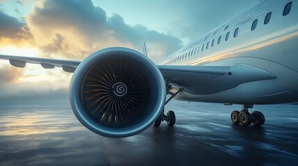 Majestic Airplane at Dawn: A Breathtaking View of Aviation