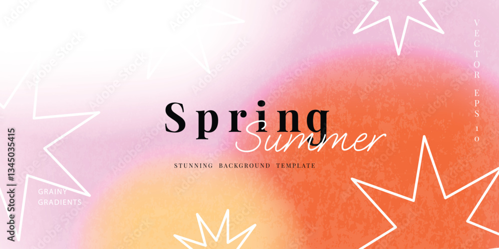 Wall mural abstract summer gradient mesh background vector. wallpaper design with sparkle in grainy and blurry 