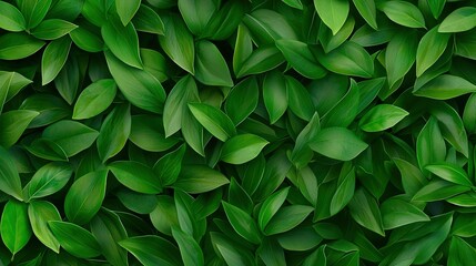 Obraz premium A clear photo of green leaves on a wall with a focus on the center of the image and a blurred background