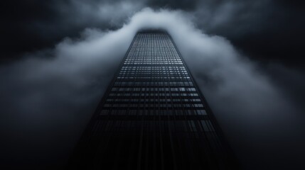 Skyscraper Piercing Fog