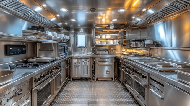 Sleek, professional galley kitchen