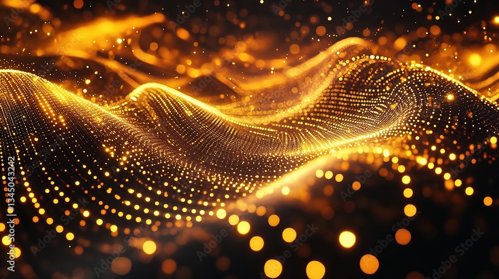 Aufkleber mesmerizing fractal design with golden hues and dynamic patterns