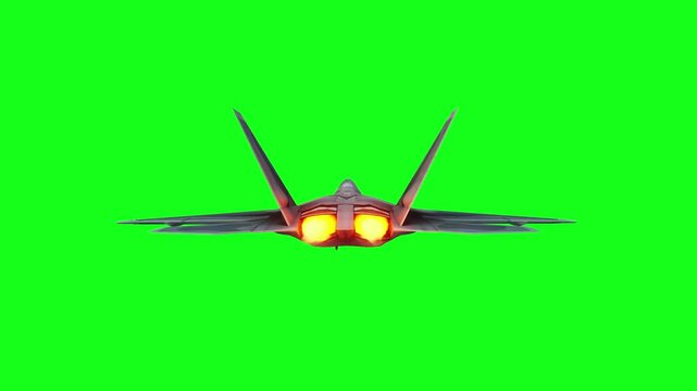 Military fighter jet F-22. green screen isolate.