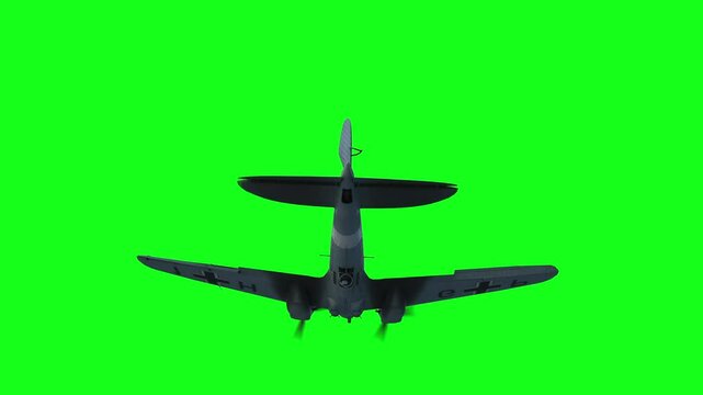 Heinkel He 111. German airliner and medium bomber. World War II. Green screen isolate.