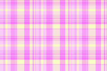 Fototapeta premium Sweet pastel pink and yellow plaid pattern. Perfect for backgrounds, textiles, or feminine designs. This soft, repeating texture evokes feelings of comfort and gentleness.