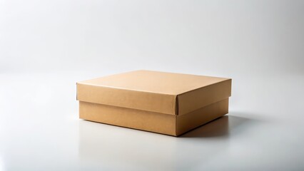 Cardboard Box on White Background