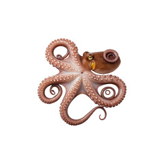 Fototapeta premium Octopus isolated on transparent background. Octopus png