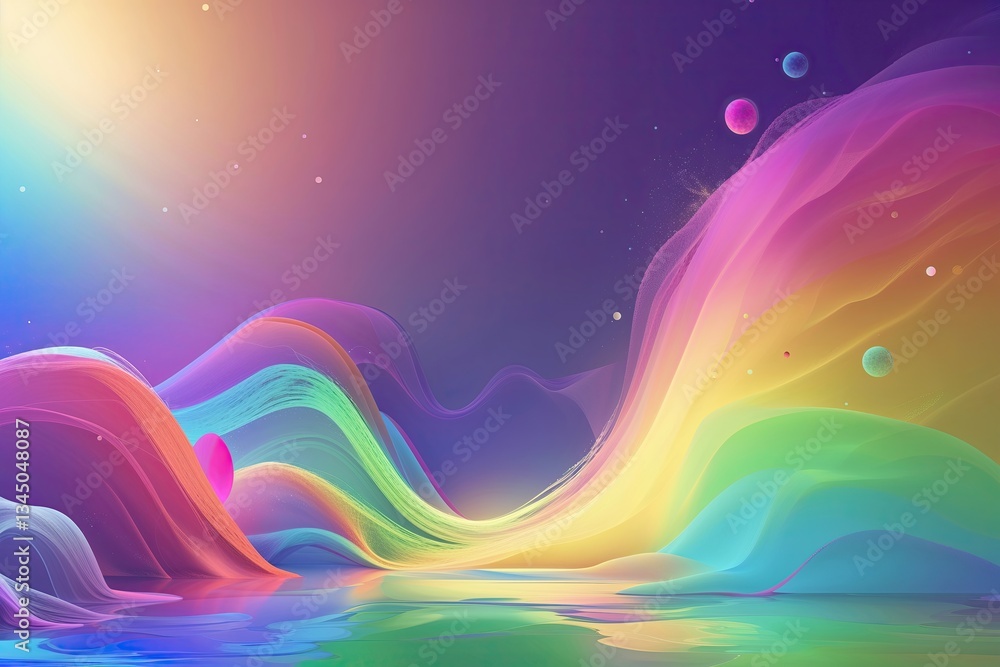 Poster vibrant multicolor gradient background with lively glow and dynamic texture for creative design