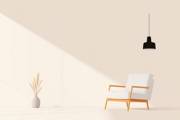 Minimalist Beige Living Room Scene