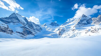 Naklejka premium Majestic Swiss Alps: A Winter Wonderland