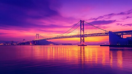 Majestic Sunset Bridge: A Vibrant Symphony of Colors