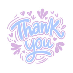 Obraz premium Thank you icon with hearts, gratitude expression concept