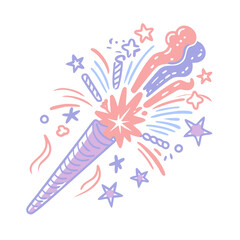 Obraz premium Colorful sparkler icon bursting with stars, festive celebration concept